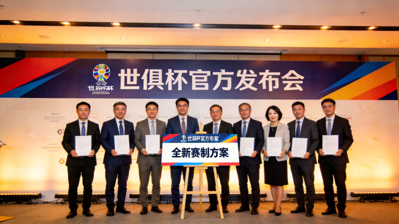 世俱杯官方发布会现场，赛事组委会公布全新赛制方案